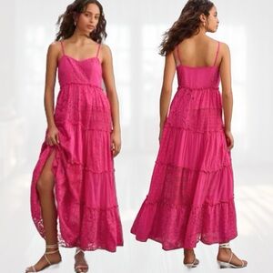 Bhanuni by Jyoti Sleeveless Patchwork Lace Tiered Maxi Dress